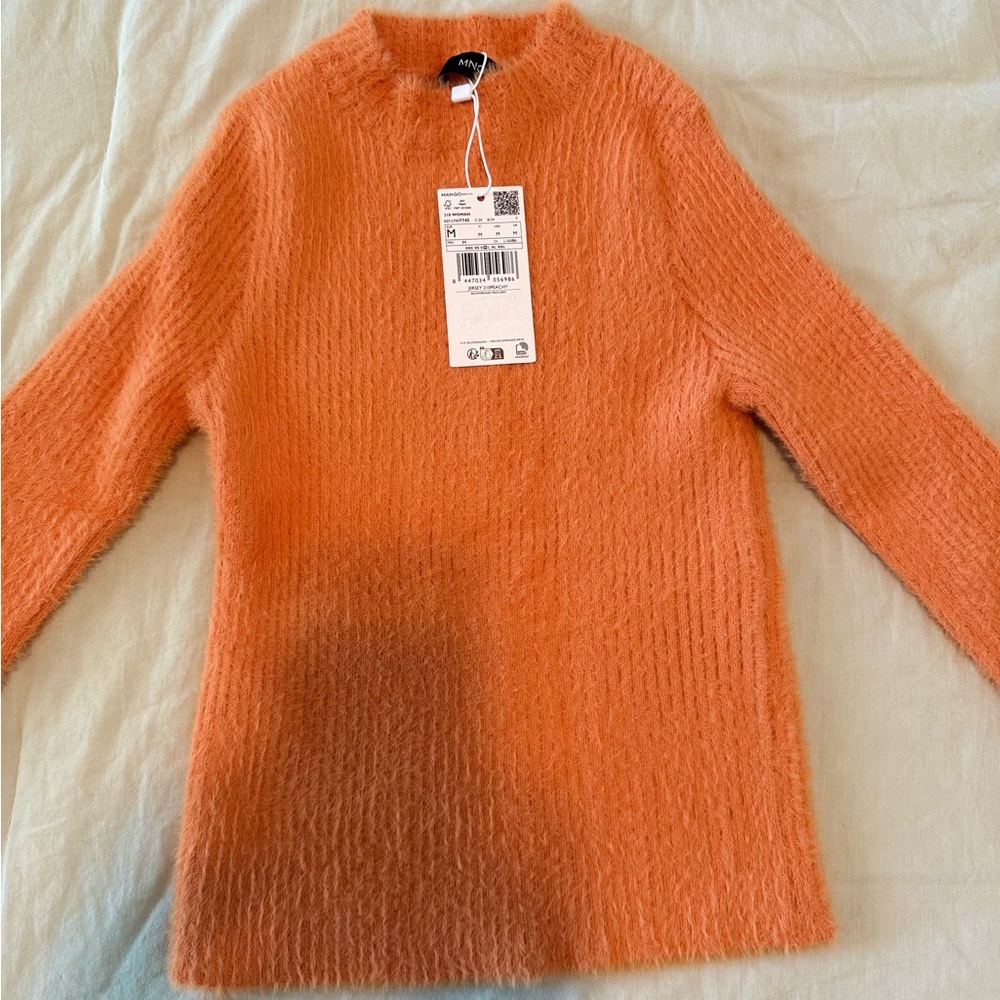 Mango Orange Crew Neck Sweater